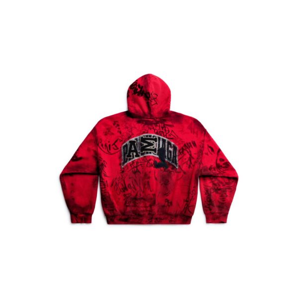 Men's SKATER ZIP-UP HOODIE MEDIUM FIT IN RED/GREY/BLUE SKY - Image 2