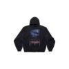 Men's PARIS MOON NO POCKET HOODIE OVERSIZED IN BLACK FADED