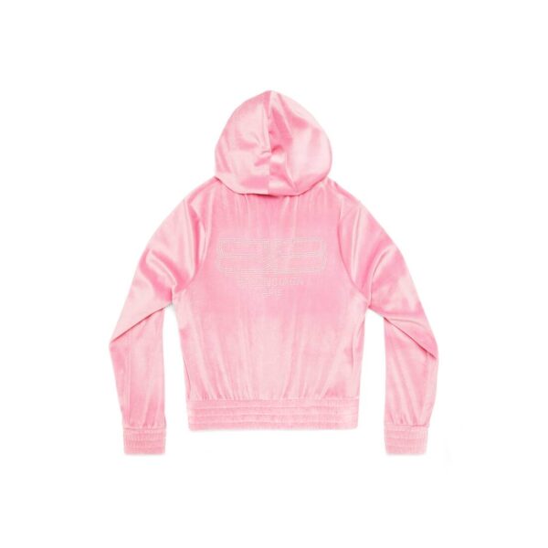 WOMEN'S BB PARIS STRASS ZIP-UP HOODIE FITTED IN PINK - Image 2