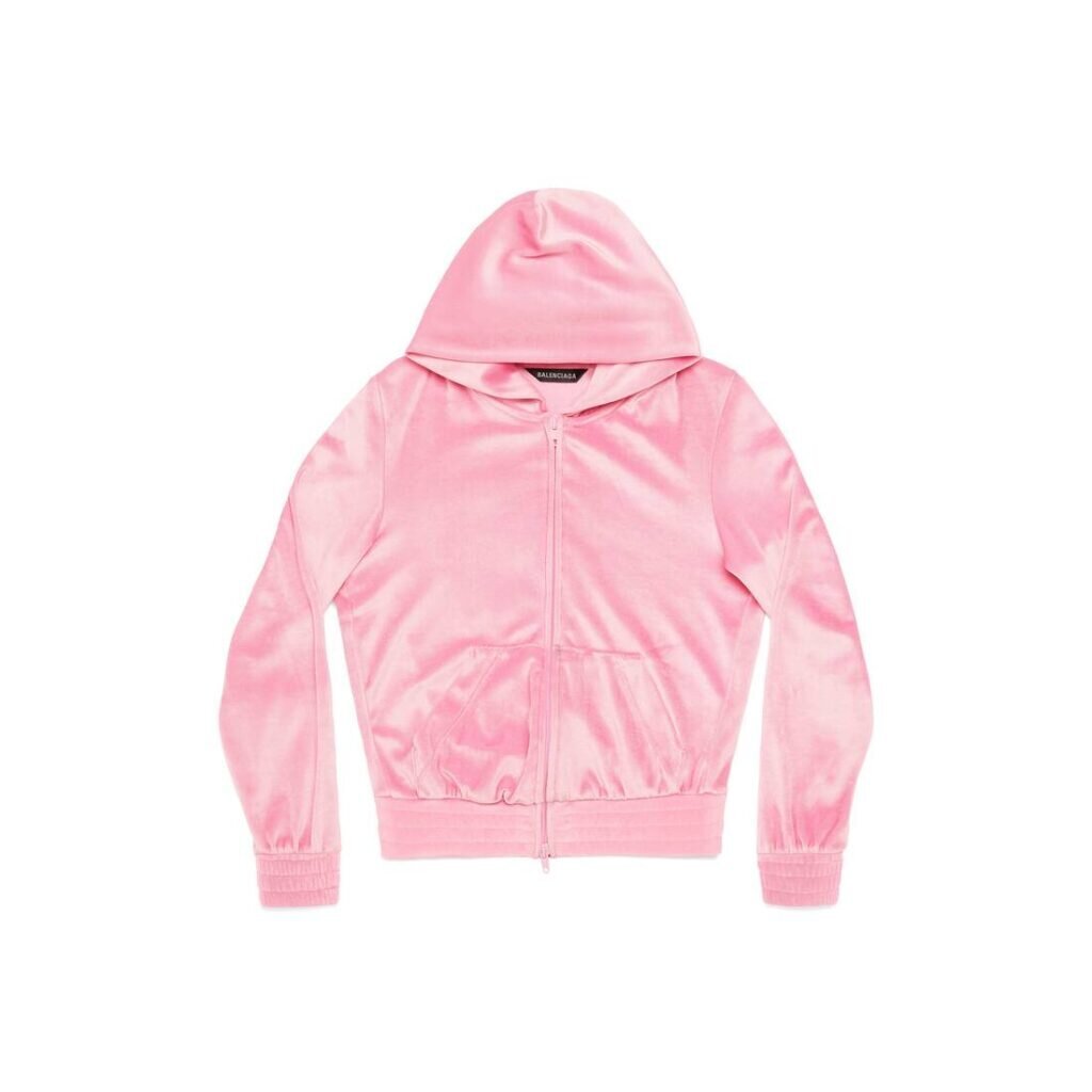 WOMEN'S BB PARIS STRASS ZIP-UP HOODIE FITTED IN PINK