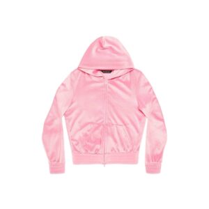 WOMEN'S BB PARIS STRASS ZIP-UP HOODIE FITTED IN PINK