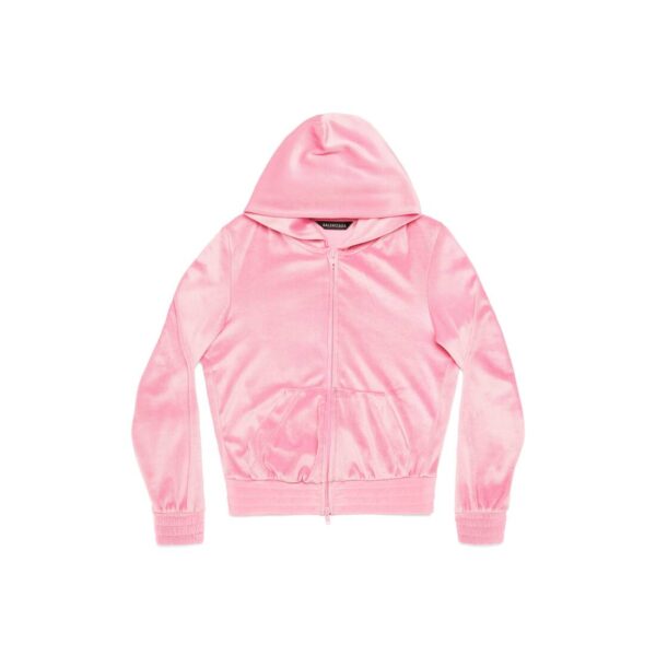 WOMEN'S BB PARIS STRASS ZIP-UP HOODIE FITTED IN PINK