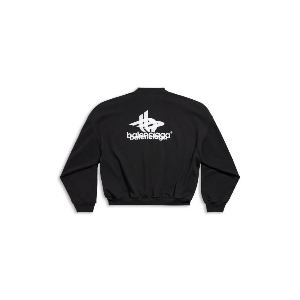 MEN'S LAYERED SPORTS ROUND SWEATSHIRT OVERSIZED IN BLACKWHITE