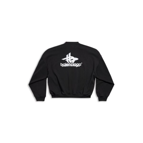 MEN'S LAYERED SPORTS ROUND SWEATSHIRT OVERSIZED IN BLACKWHITE