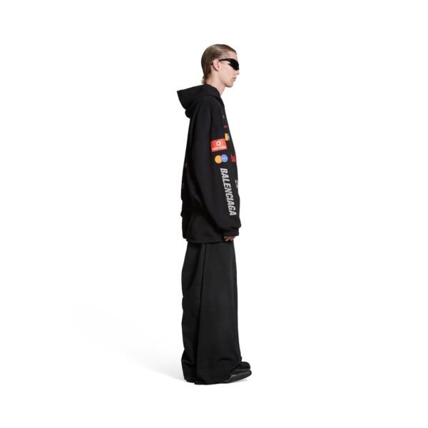 Men's TOP LEAGUE HOODIE OVERSIZED IN BLACK/WHITE - Image 5