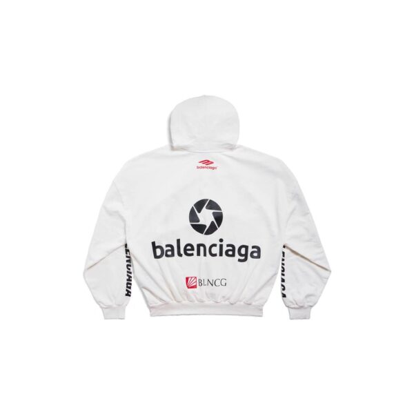 Men's TOP LEAGUE HOODIE OVERSIZED IN BLACK/WHITE - Image 7