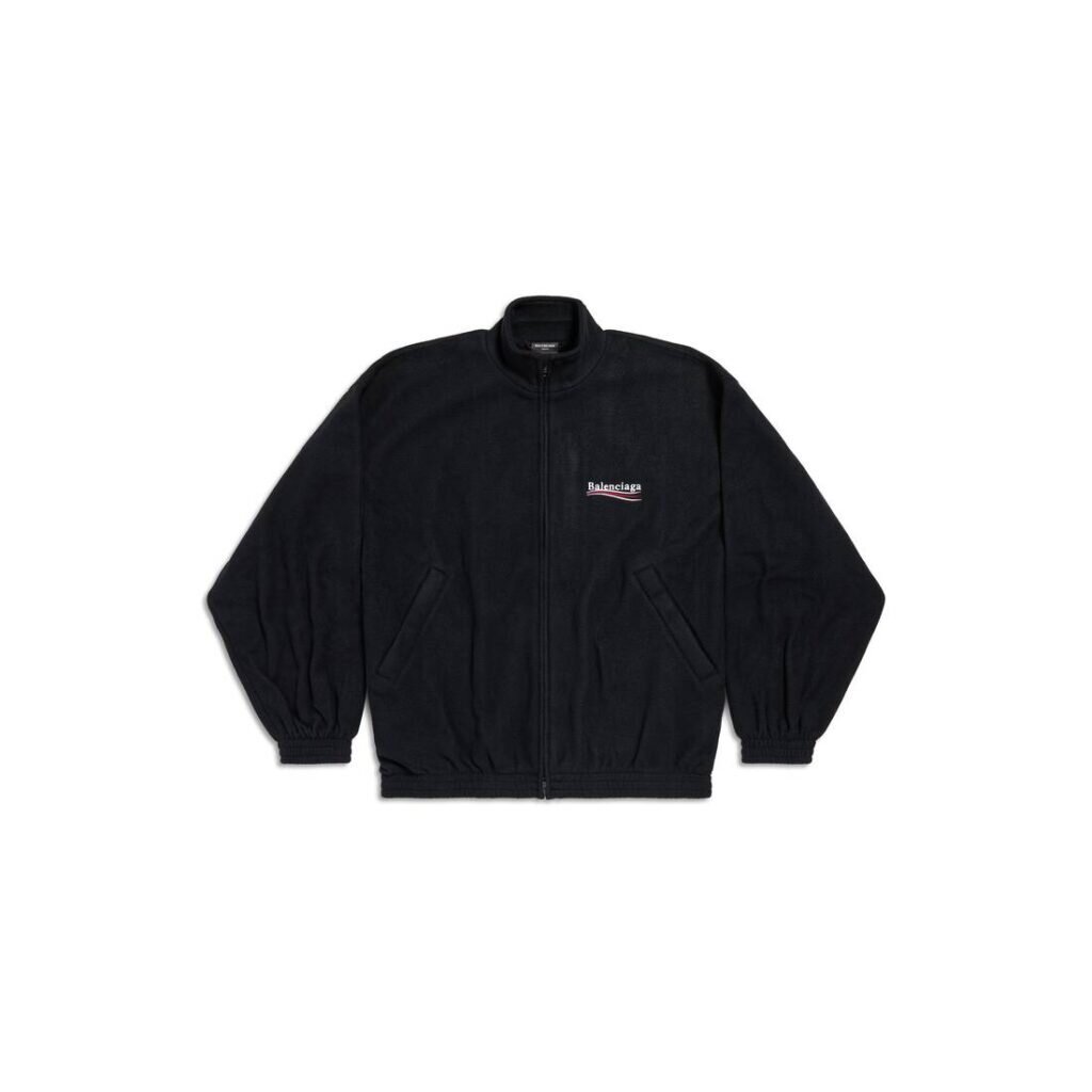 POLITICAL CAMPAIGN ZIP-UP JACKET IN BLACK