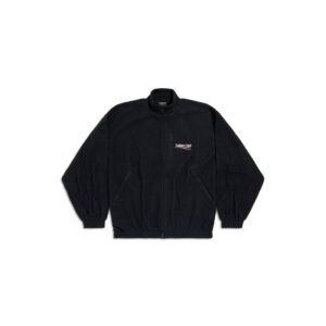 POLITICAL CAMPAIGN ZIP-UP JACKET IN BLACK