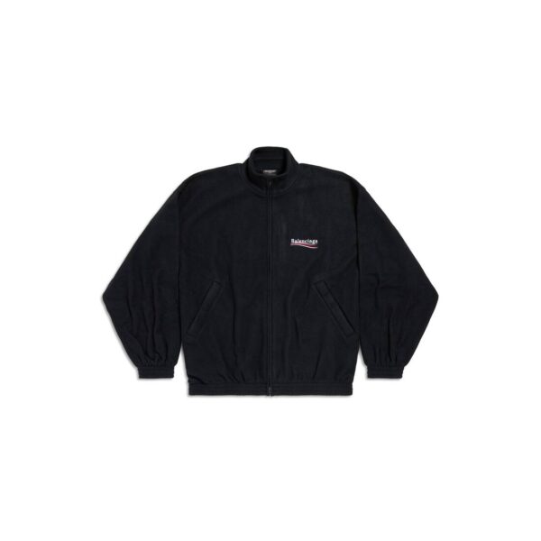 POLITICAL CAMPAIGN ZIP-UP JACKET IN BLACK