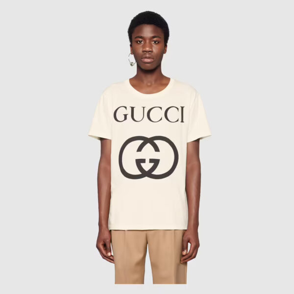Oversize T-shirt with Interlocking G - Image 3