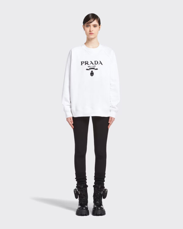 Prada Oversized logo print jersey sweatshirt - Image 3