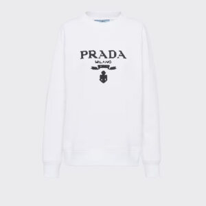 Prada Oversized logo print jersey sweatshirt