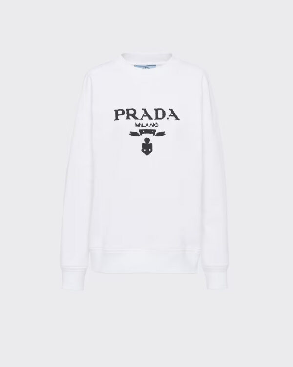 Prada Oversized logo print jersey sweatshirt