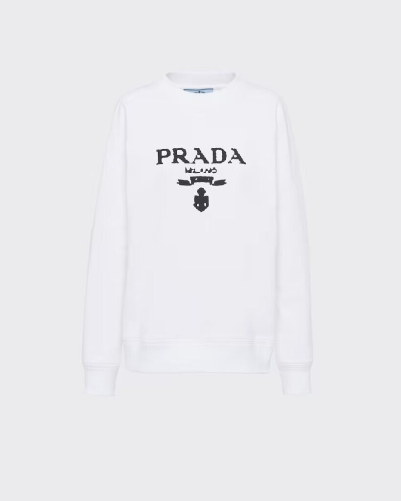 Prada Oversized logo print jersey sweatshirt