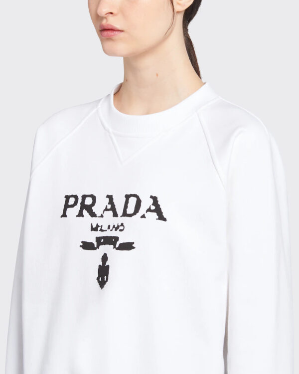 Prada Oversized logo print jersey sweatshirt - Image 4
