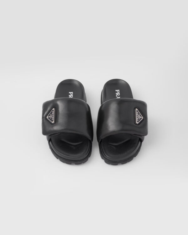 Prada Soft padded nappa leather slides - Image 4
