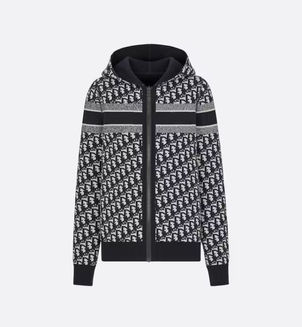 REVERSIBLE ZIPPED CARDIGAN WITH HOOD