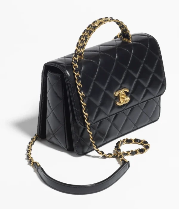 CHANEL SMALL FLAP BAG WITH TOP HANDLE - Image 2