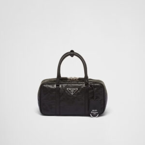 Small antique nappa leather top handle bag