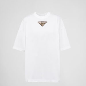 Prada Embroidered jersey T-shirt