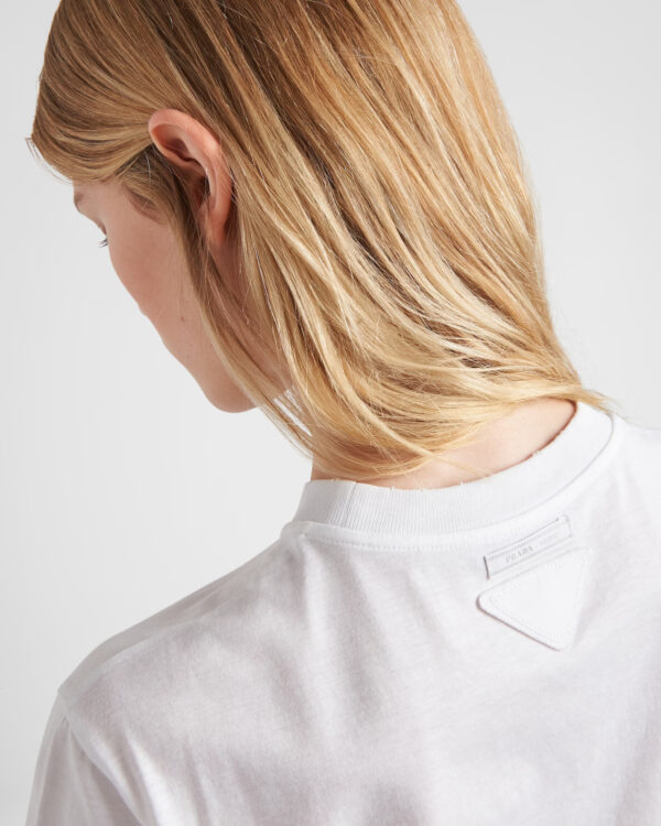 Prada Embroidered jersey T-shirt - Image 4