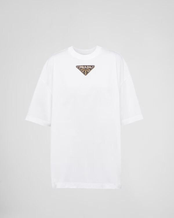 Prada Embroidered jersey T-shirt
