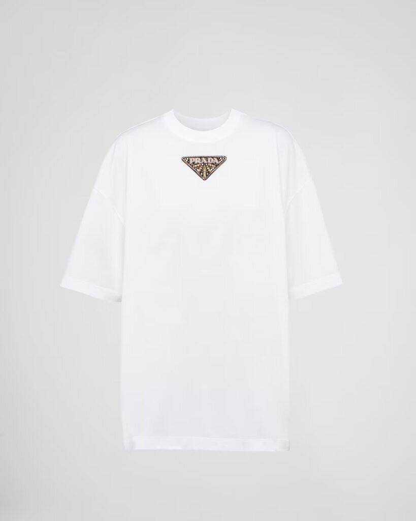 Prada Embroidered jersey T-shirt
