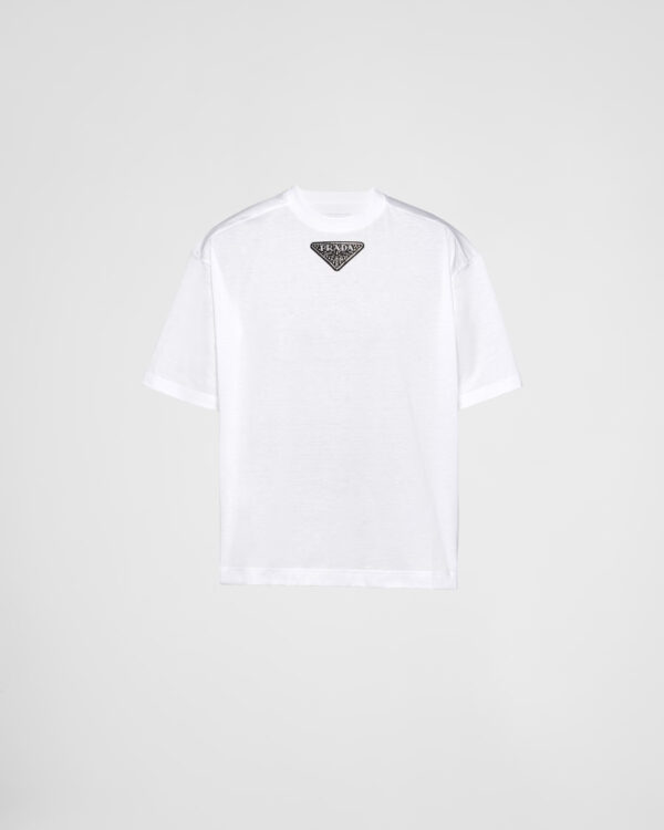 Prada Men's Jersey and Re-Nylon T-shirt