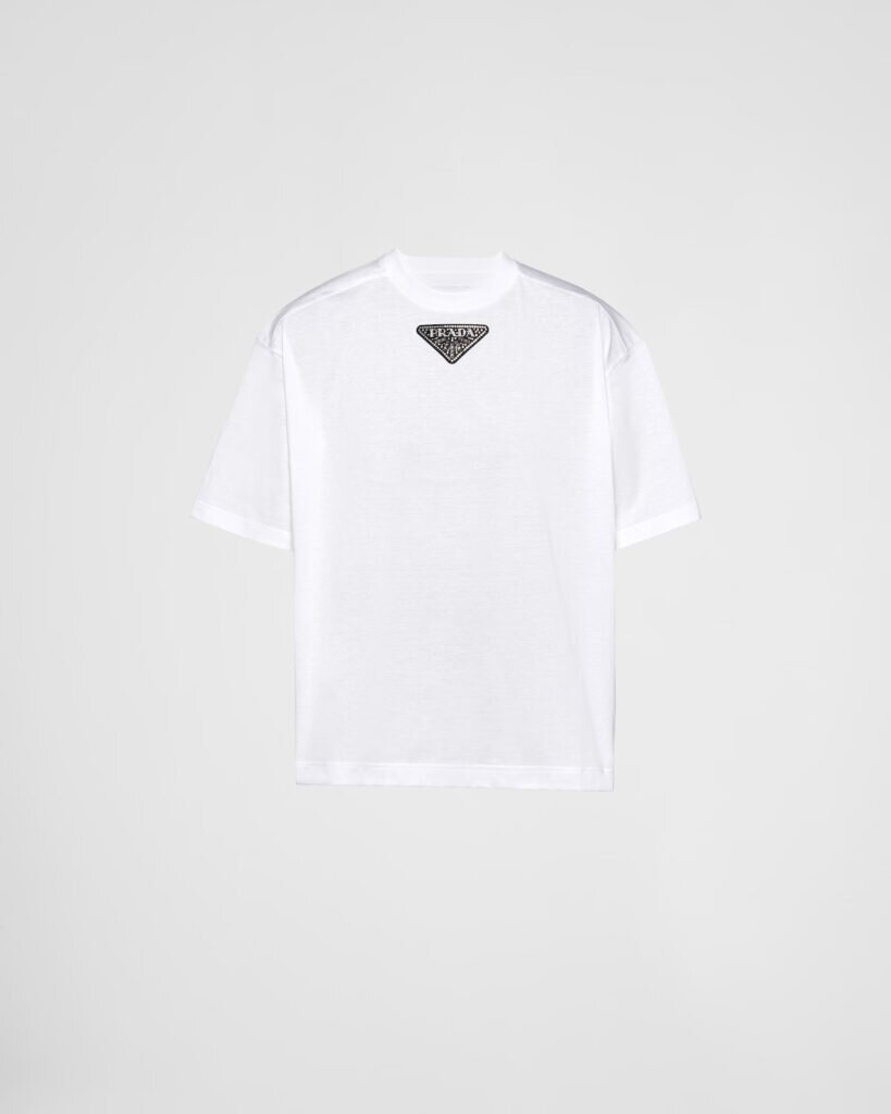 Prada Men's Jersey and Re-Nylon T-shirt