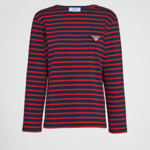 Prada Long-sleeved striped jersey T-shirt