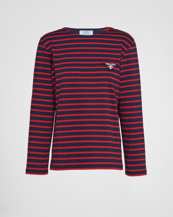 Prada Long-sleeved striped jersey T-shirt