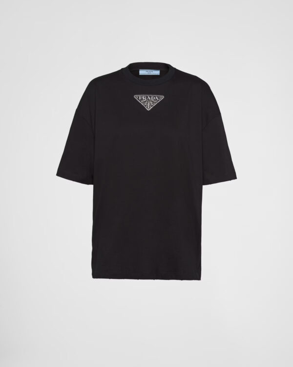 Prada Embroidered jersey T-shirt