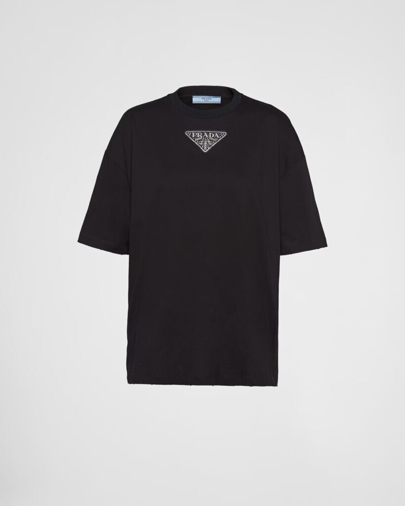 Prada Embroidered jersey T-shirt