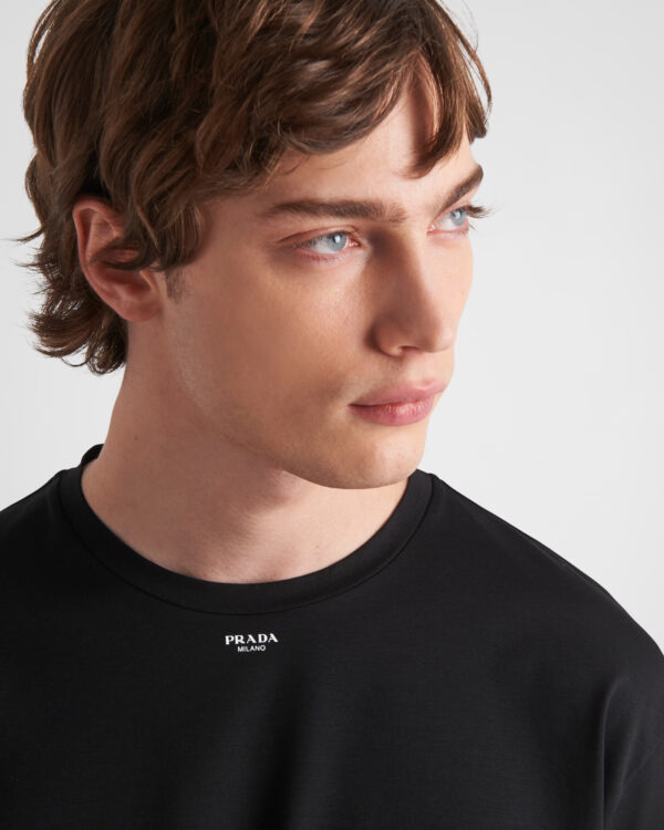 Prada Men's Stretch cotton T-shirt with logo - Image 4