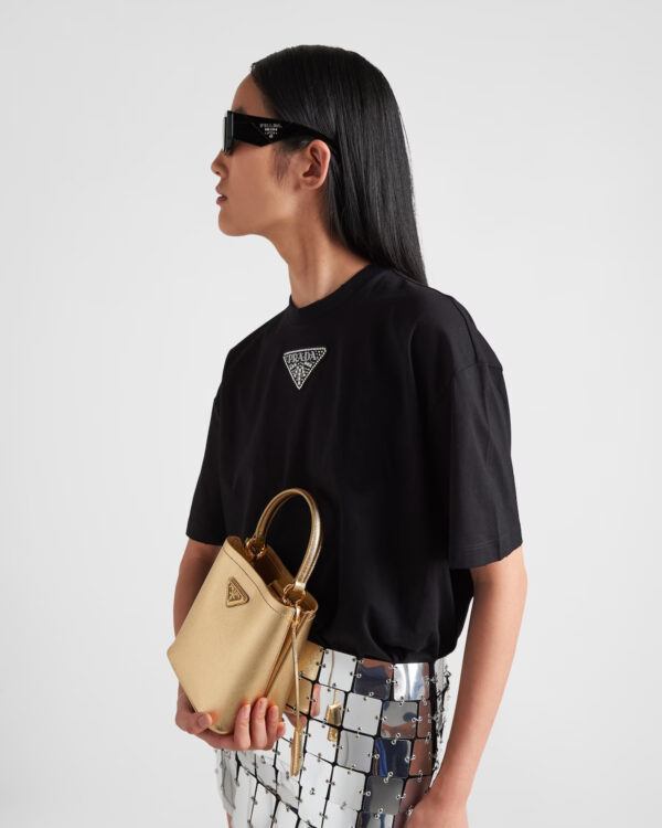 Prada Embroidered jersey T-shirt - Image 4