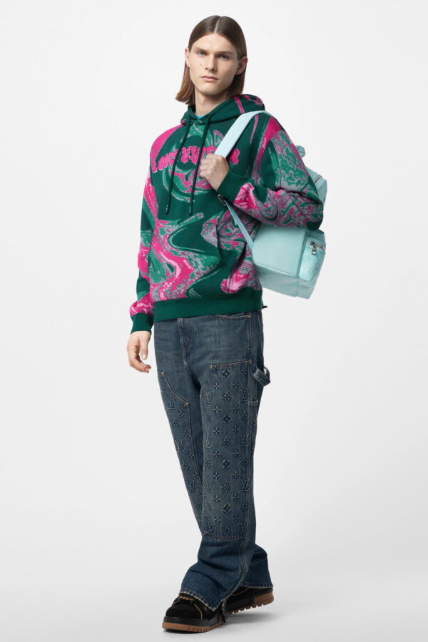 LV Graphic Cotton Hoodie - Image 6
