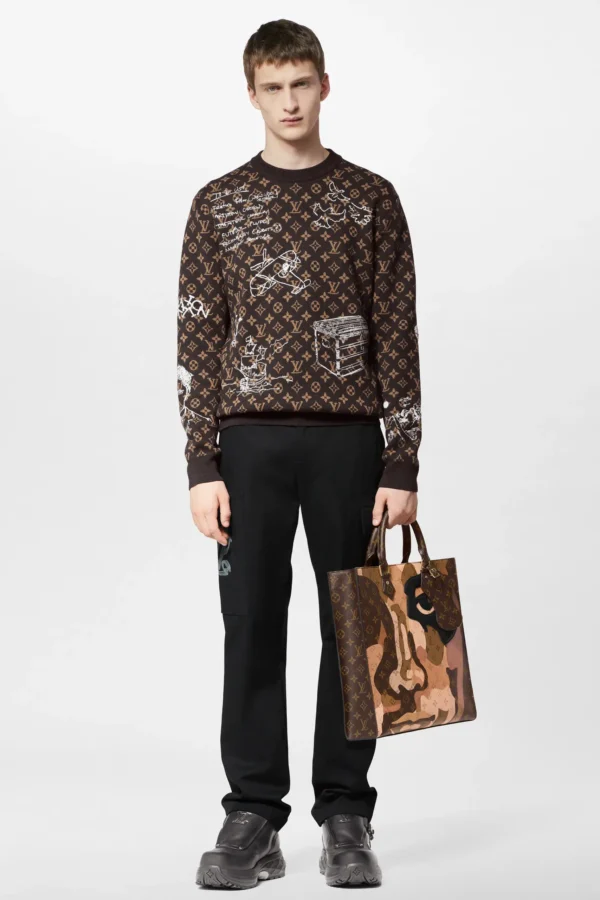 LV Monogram Embroidered Wool Crewneck - Image 4