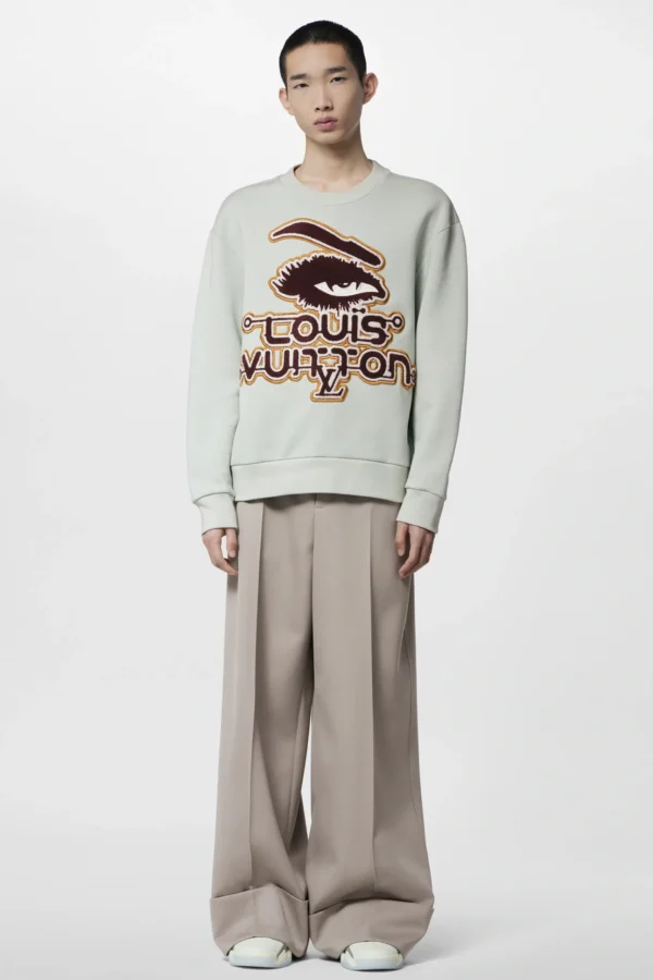 LV Embroidered Cotton Sweatshirt - Image 3