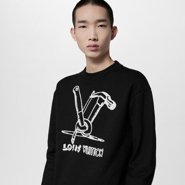 LV Embroidered Cotton Sweatshirt - Image 2