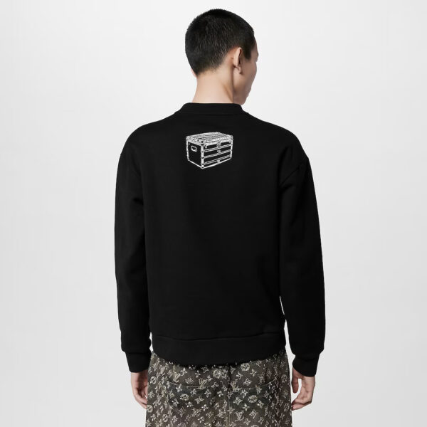 LV Embroidered Cotton Sweatshirt - Image 4