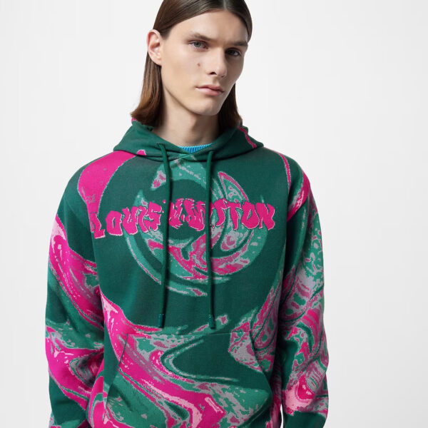 LV Graphic Cotton Hoodie - Image 2