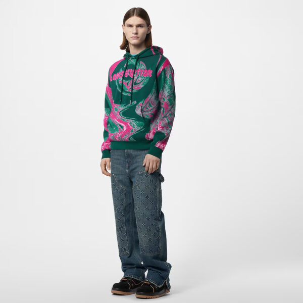 LV Graphic Cotton Hoodie - Image 5