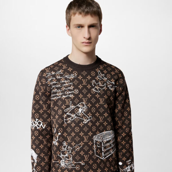 LV Monogram Embroidered Wool Crewneck - Image 2