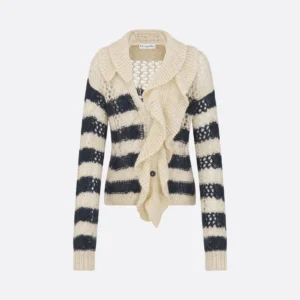 Dior Marinière Cardigan with Removable Ruched Collar