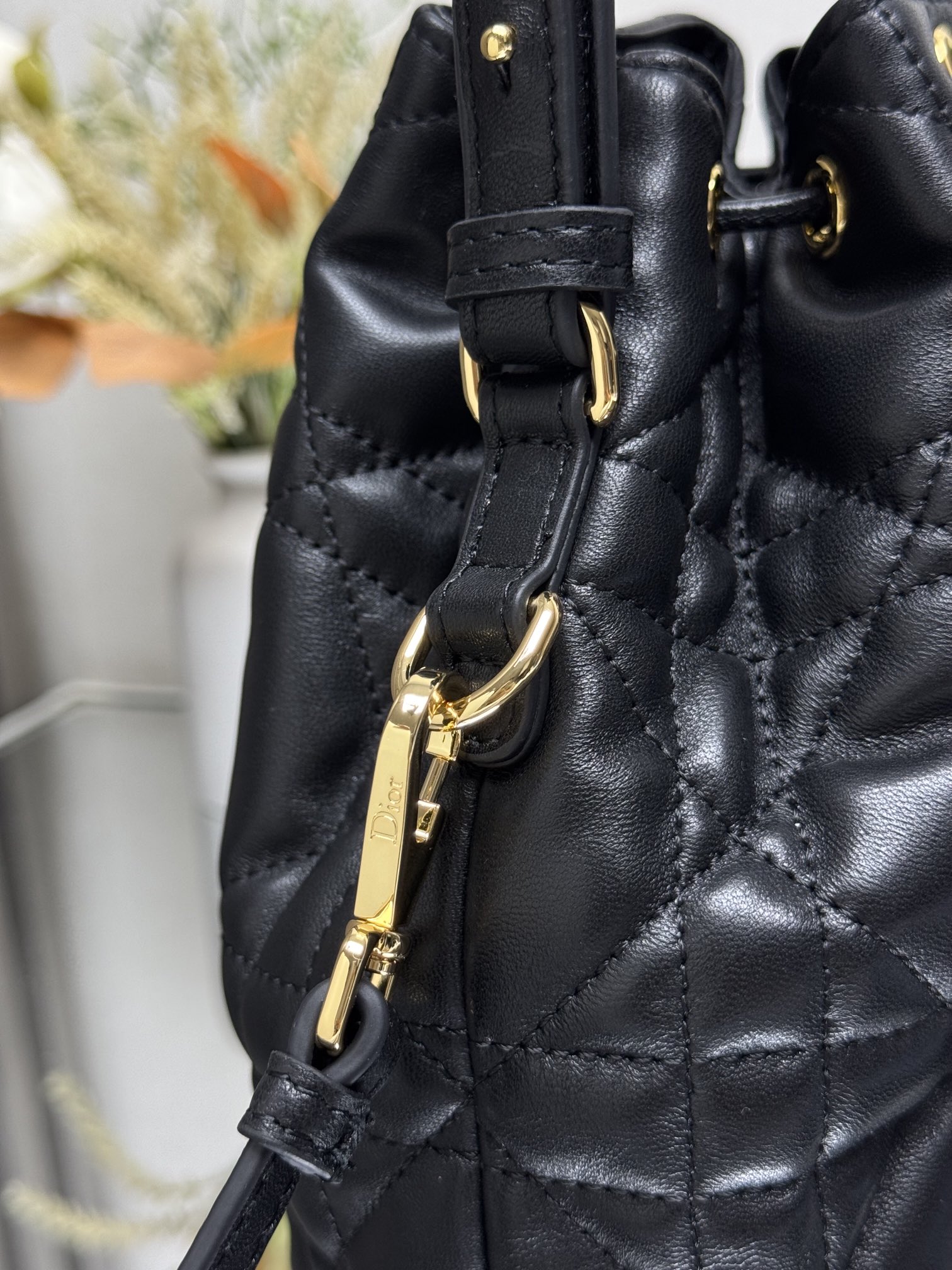Small Dior Caro Bucket Bag - Image 8