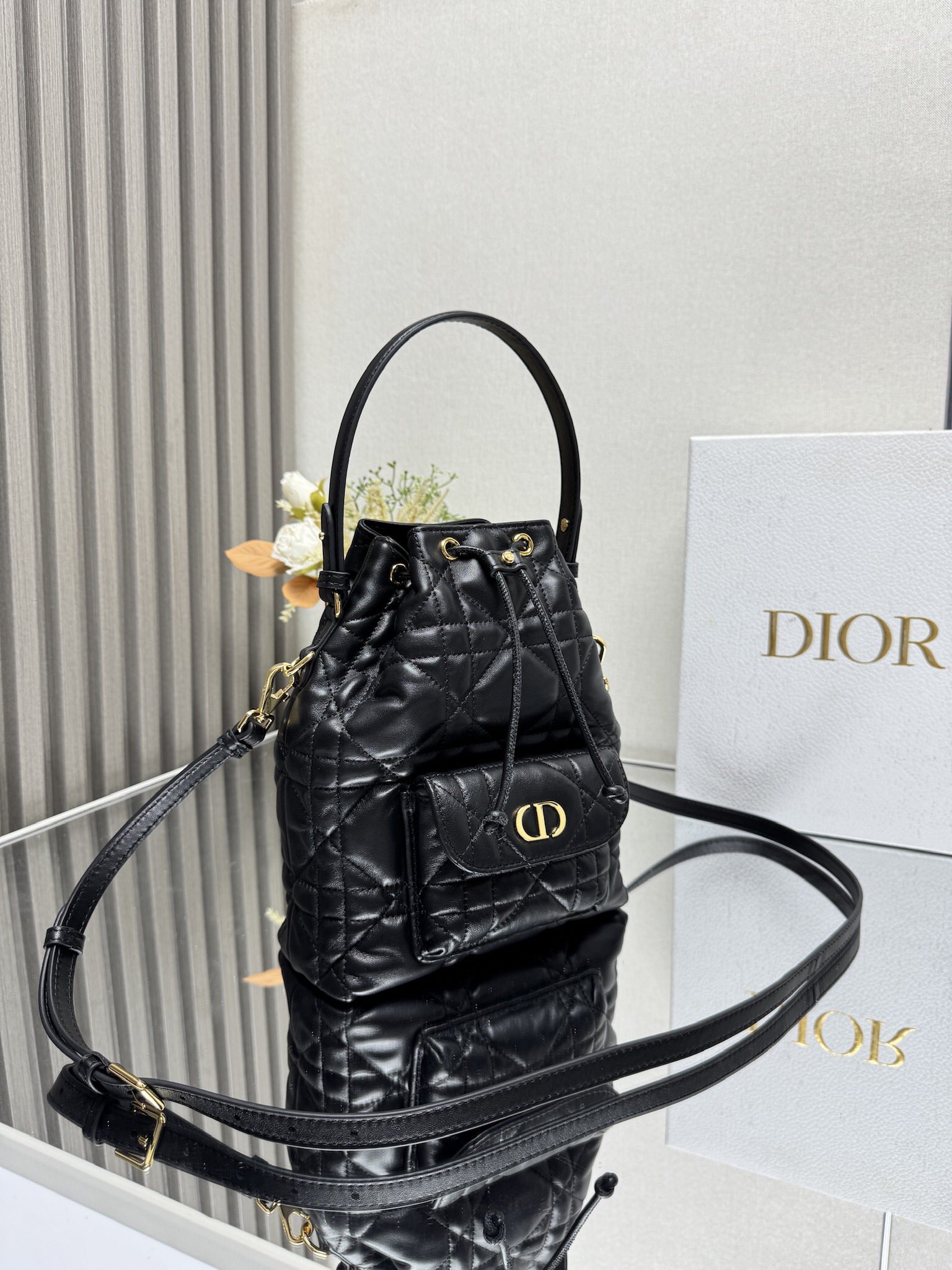 Small Dior Caro Bucket Bag - Image 5