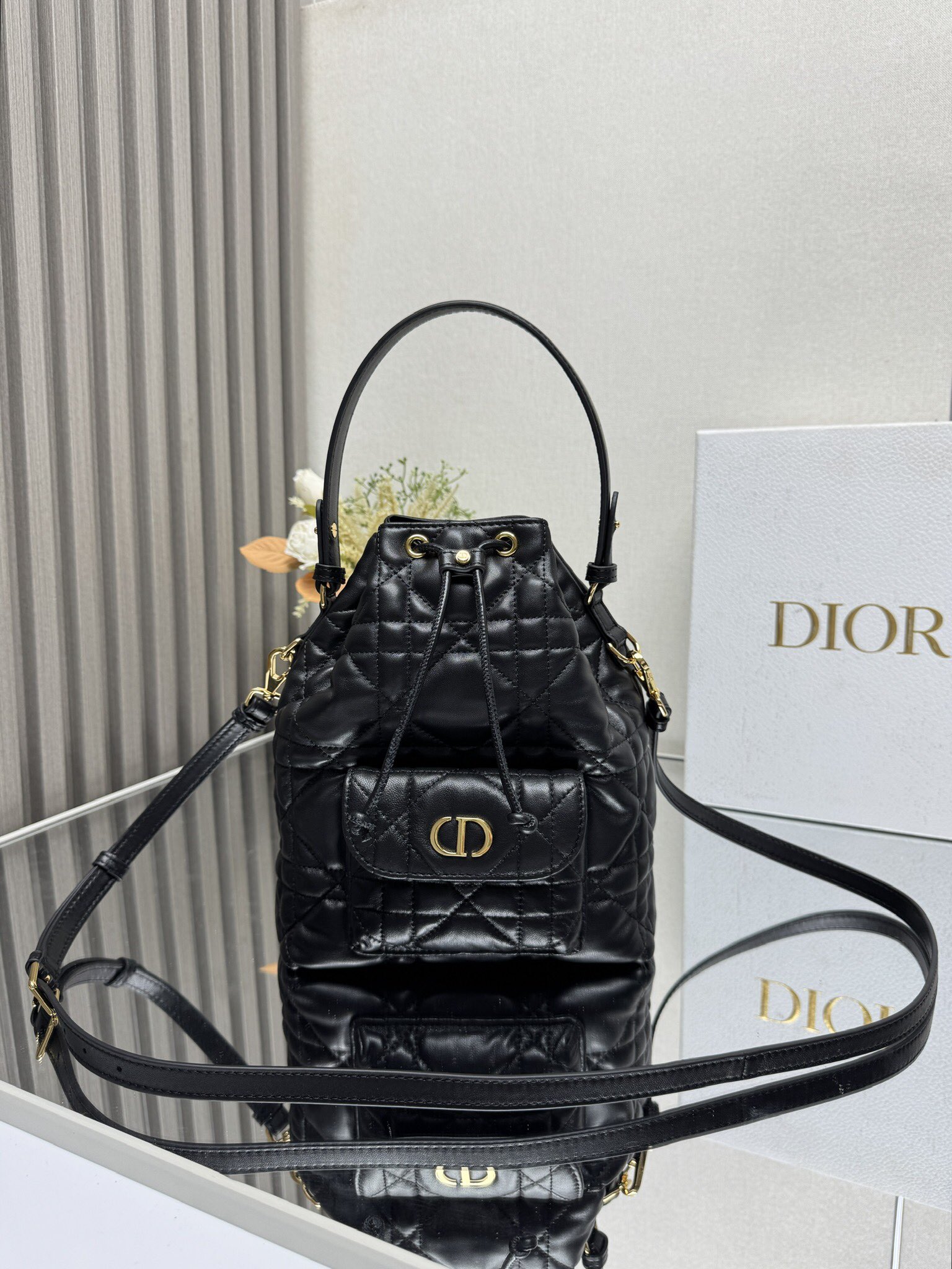 Small Dior Caro Bucket Bag - Image 3