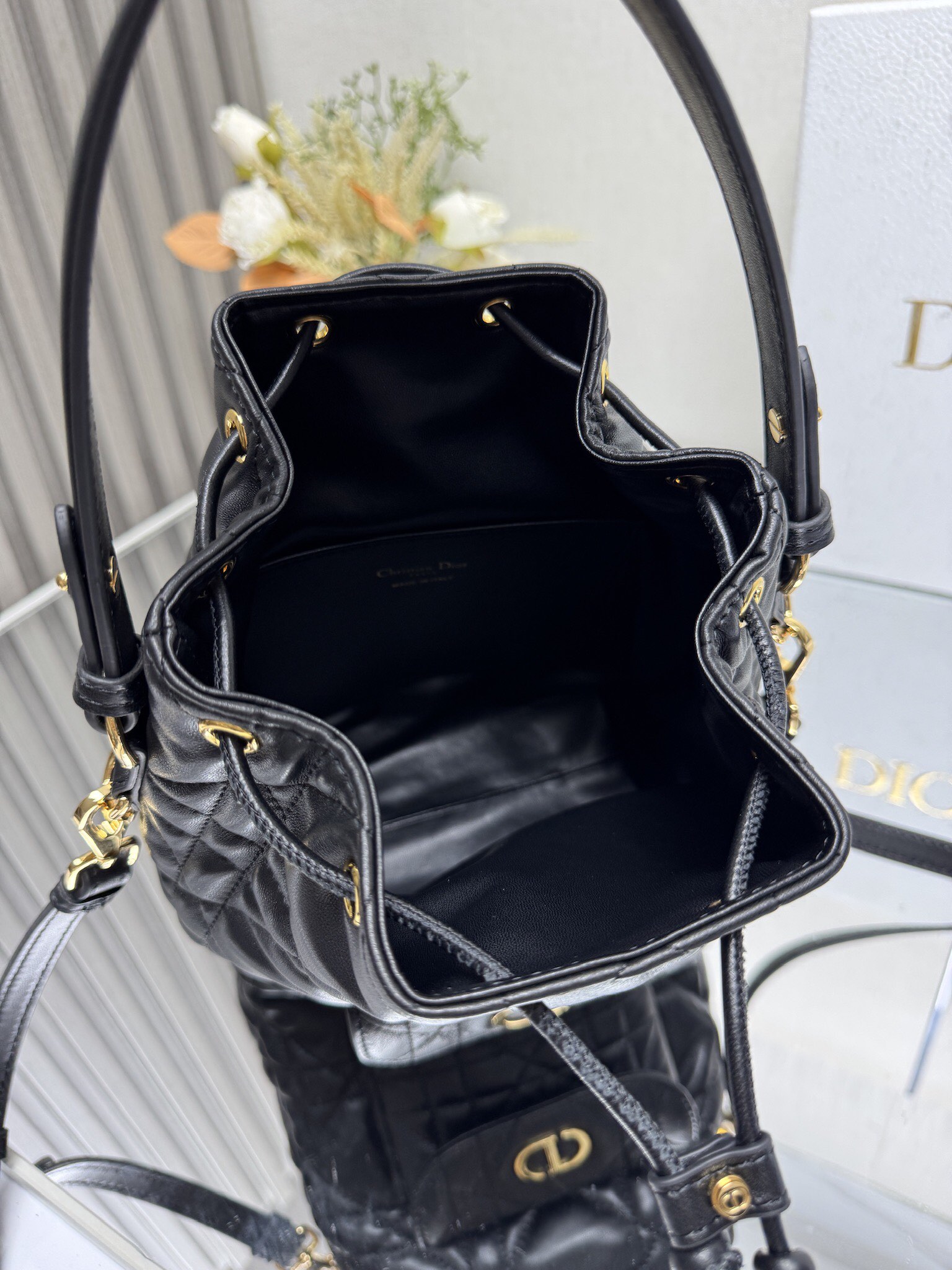 Small Dior Caro Bucket Bag - Image 10
