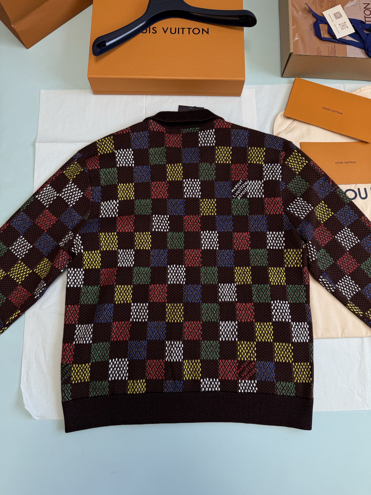 Jacquard Damier Cotton Jersey Blouson - Image 10