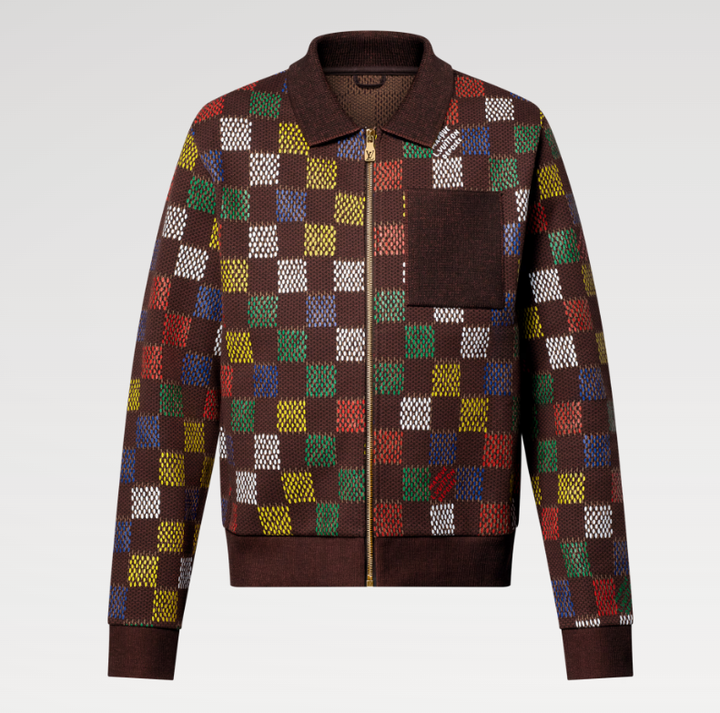 Jacquard Damier Cotton Jersey Blouson